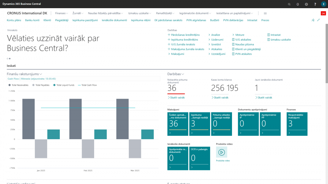 Finanšu pārvaldība ar Business Central un ELVA ekspertu piemērs