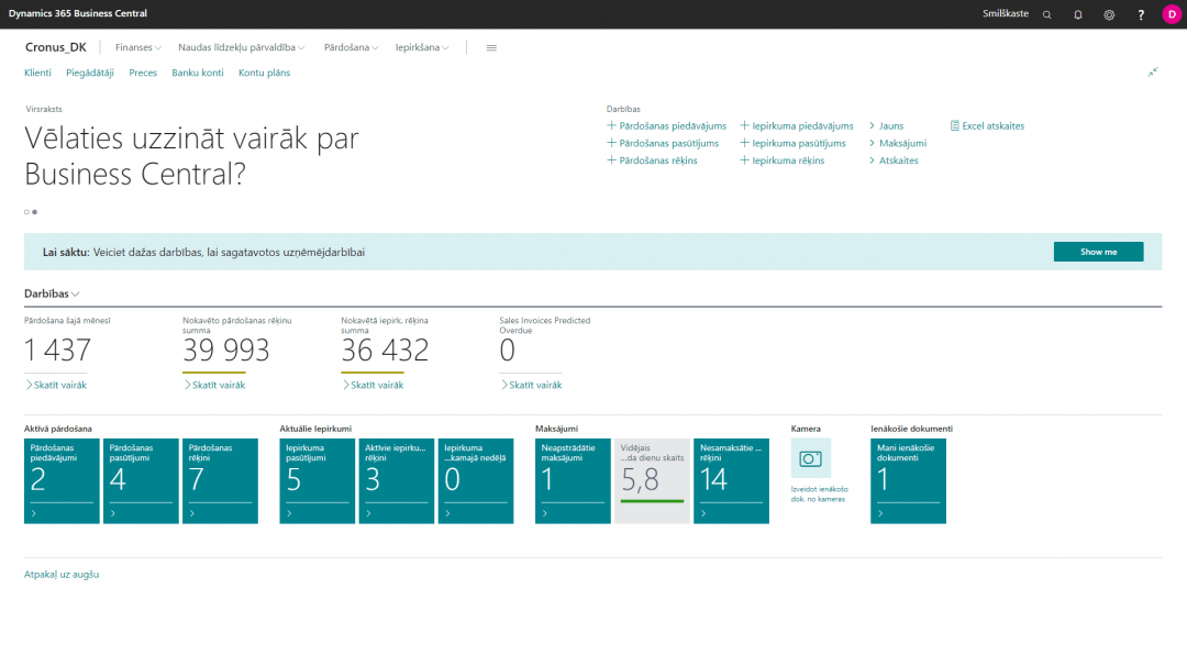 Finanšu pārvaldība ar Business Central un ELVA diagnostika un ieviešana